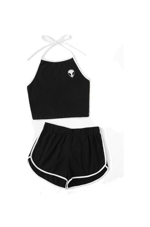 Product Conjunto Blusinha Cropped Et Short Verão Moda Tumblr R1