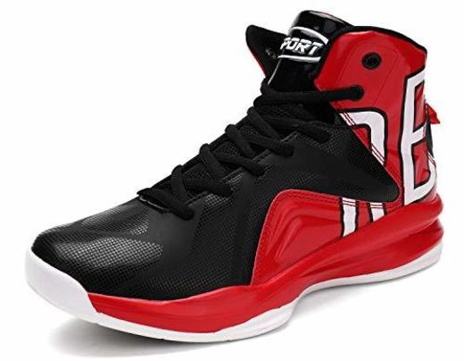 Hombre's Zapatillas de Baloncesto Otoño Nuevo Entrenadores Moda Al Aire Libre Sneaker(Negro