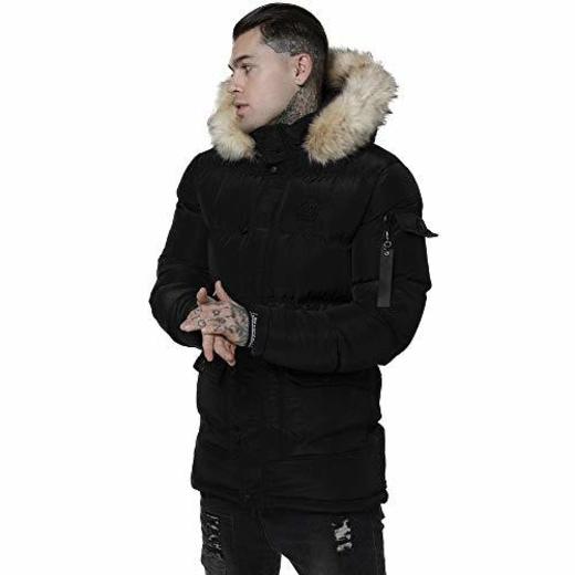 Sik Silk de los Hombres Chaqueta Parka Brillante Puffer