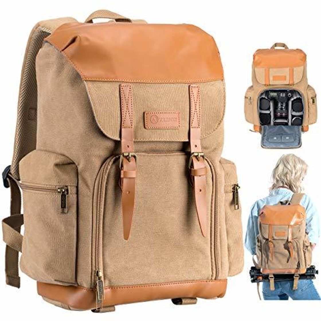 Productos TARION M-02 Mochila Cámara Impermeable Mochila Fotografia para Objetivo Trípode Laptop 15“