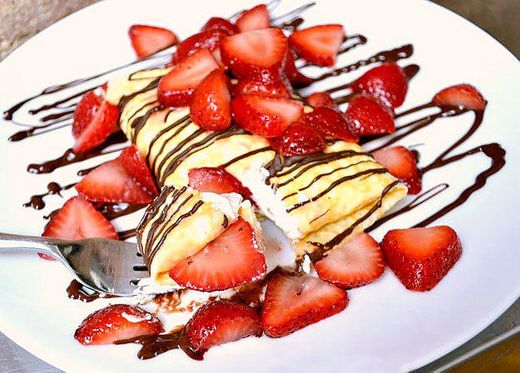 Crepe com gelado