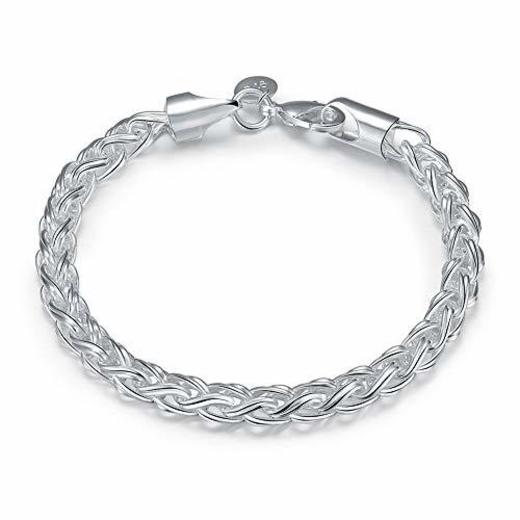 WANGJIA S925 Pulseras De Plata De Ley Joyería Bileklik Kehribar para Mujeres