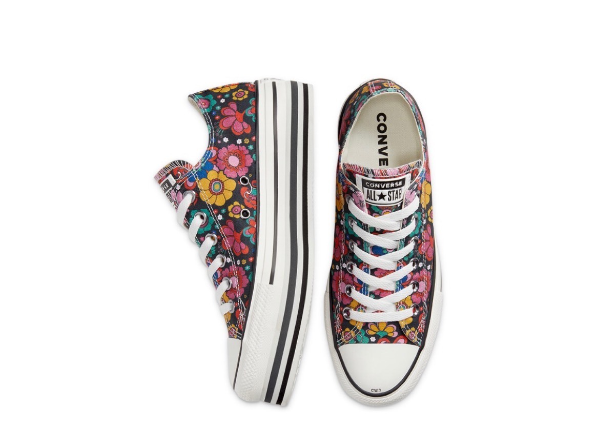 Moda Converse Chuck Taylor CTAS Lift Ox Canvas, Zapatillas para Mujer, Blanco