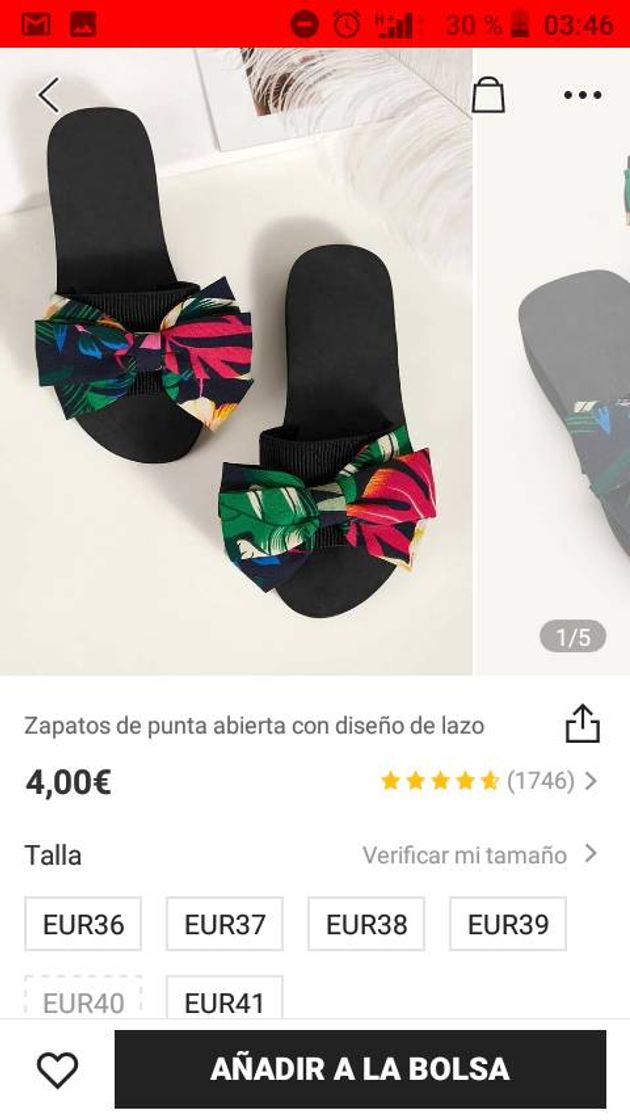 Fashion SANDALIAS CON ESTAMPADO DE FLORES Y LAZO 4€ SHEIN