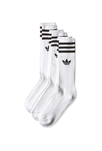 Adidas Solid Crew, Calcetines Unisex Adulto, blanco