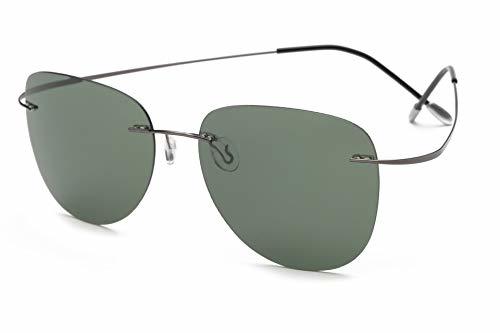 TL-Sunglasses Silueta de Titanio 100% Gafas de Sol Polaroid sin Reborde Super