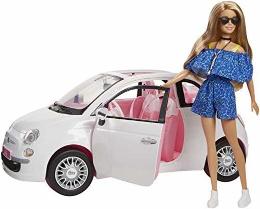 Barbie Coche Fiat, muñeca con coche