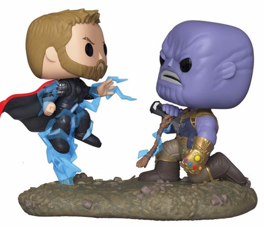 Funko-Pop Bobble 2-Pack: Marvel: Movie Moments: Thor vs Thanos Figura Coleccionable, Multicolor,