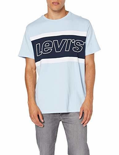 Levi's SS Color Block tee Camiseta, Multicolor (Jersey Colorblock Skyway/White/Dress Blues
