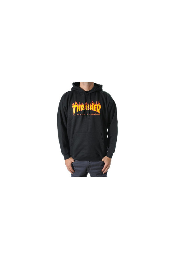 Social Sudadera negra con capucha Thrasher Flame negro L