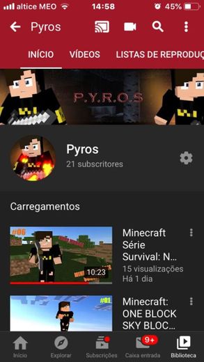 Meu canal de YouTube 