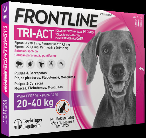 Producto Frontline Tri-Act Cão 20kg