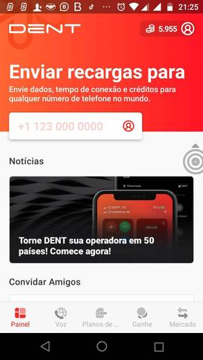 Dent recarga de celular grátis