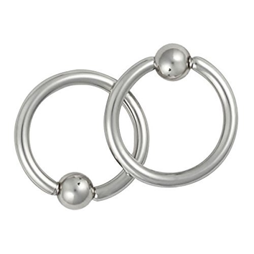 Lugar IPOTCH 2pc 16g 8mm Anillo De Perlas Cautivas De Plata Aro Labio