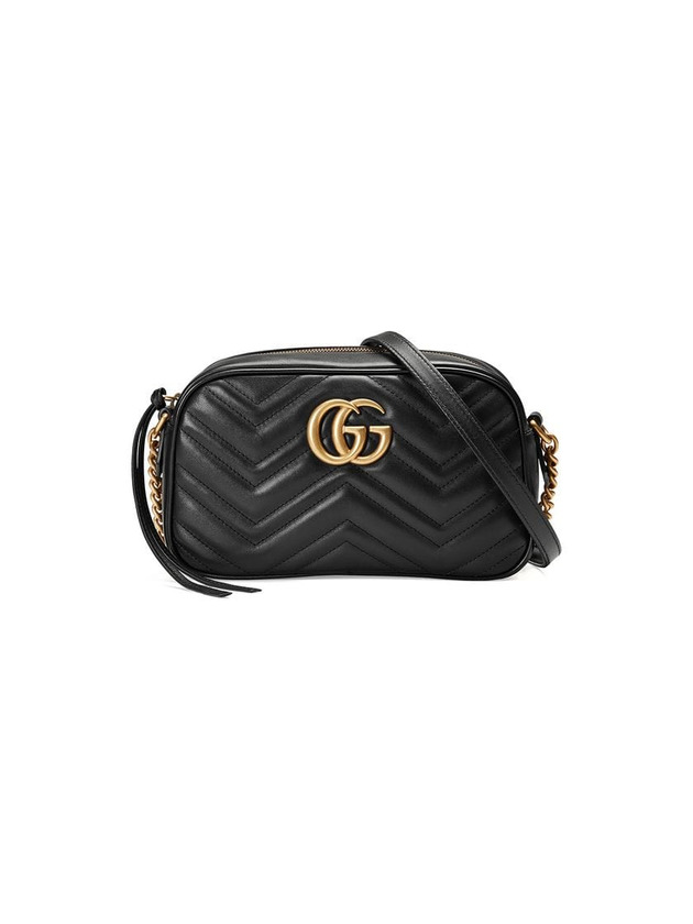 Producto Black Leather GG Marmont Small Matelassé Shoulder Bag With ...