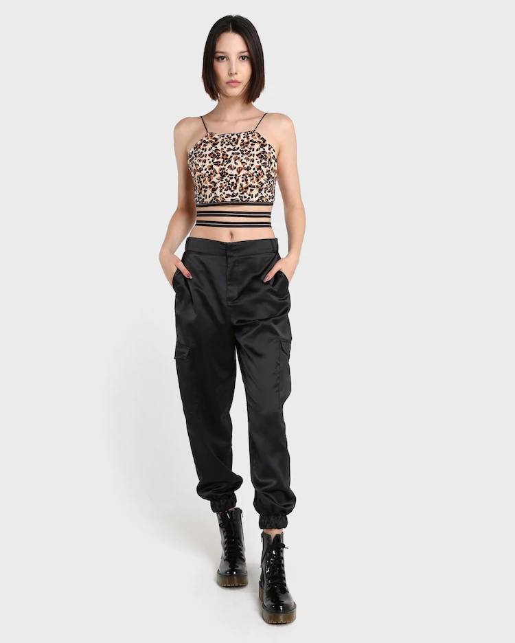 Moda TOP CROPPED DUPLA FACE ANIMAL PRINT