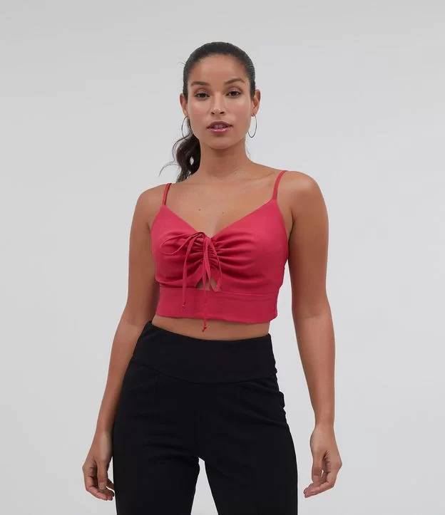 Moda REGATA CROPPED COM AMARRAÇÃO E ALÇA FINA