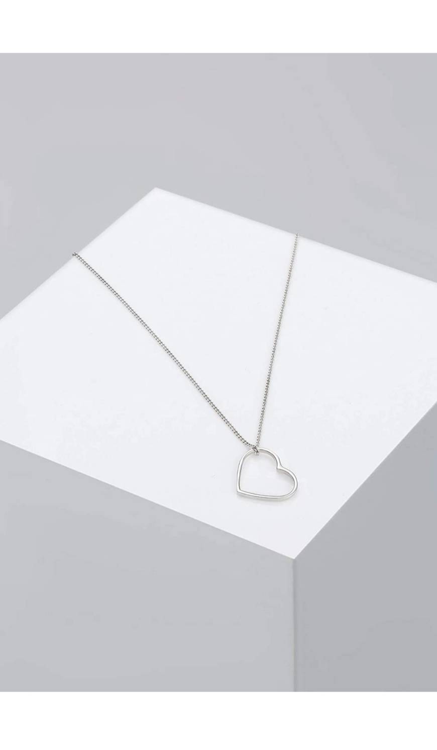 Moda Elli Collar para Mujer, colgante forma de corazón en plata