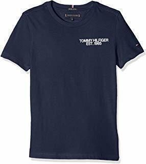 Social Tommy Hilfiger Boys Basic Cn Knit S/s Camiseta, Negro