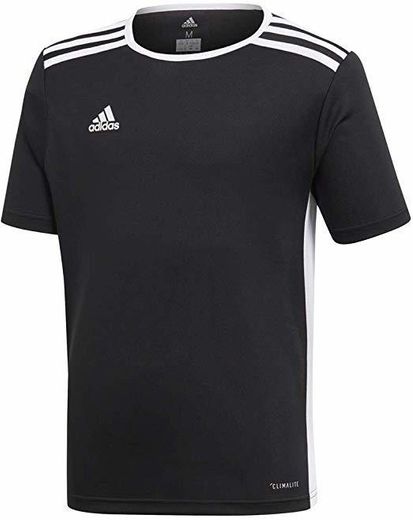 adidas Entrada 18 JSY Jersey de Fútbol de Manga Corta, Hombre, Negro