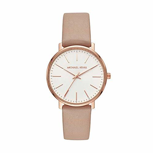 Social Michael Kors Reloj Analógico para Mujer de Cuarzo con Correa en Cuero