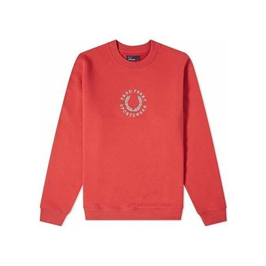 Fred Perry Embroidered Logo Sweat Washed Red-M