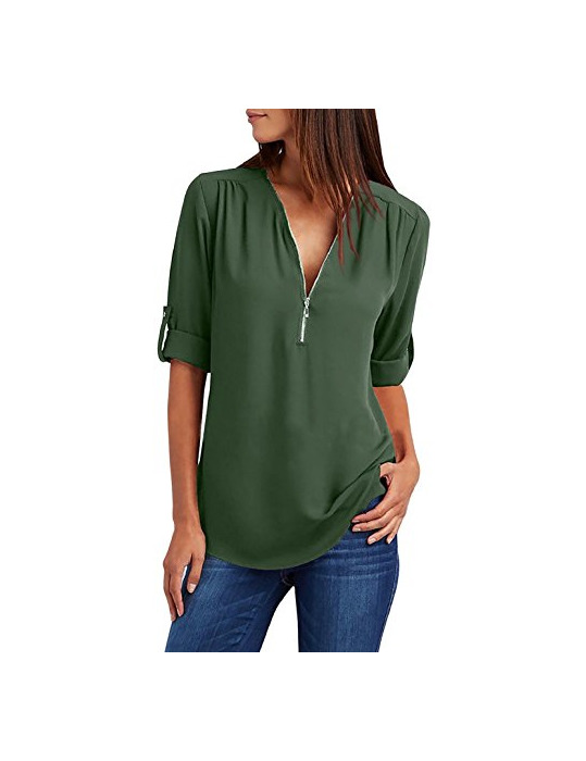 Social Tuopuda Blusas Camisetas de Gasa Ropa de Mujer Camisas Manga Ajustable Blusas