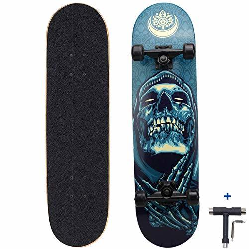 Eseewin Skateboard 9 Capas Decks 31"x8 Pro Skate Board Completo Maple Wood