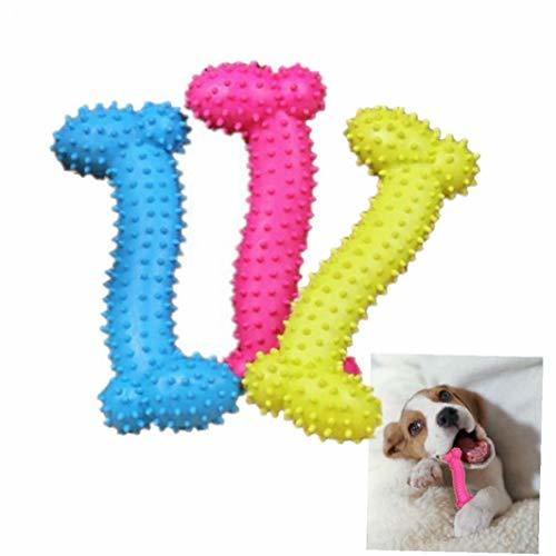 Product Oulensy Perro Cachorro Mordida Resistente Hueso Chirrido Molares Juego de Goma para