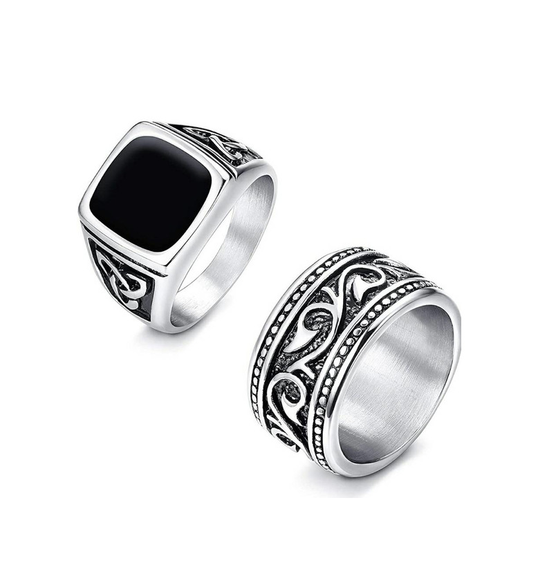 Producto Finrezio 2 Piezas Anillos Vintage Biker

