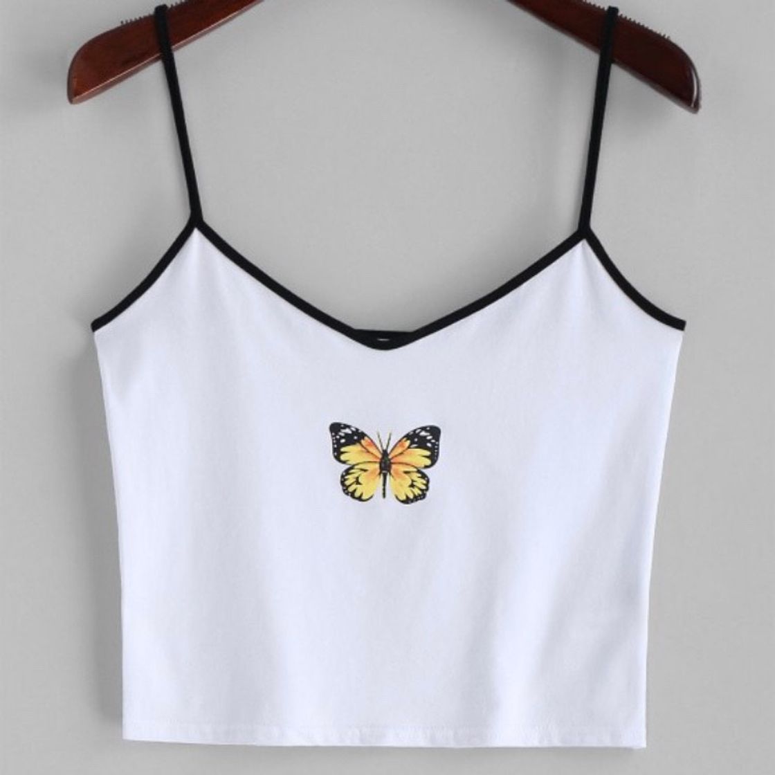 Fashion top branco borboleta