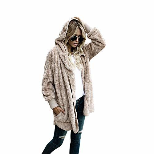 Fashion Ropa de Abrigo Lana sintética Mujer Invierno,PAOLIAN Chaquetas con Capucha Largas Anchas