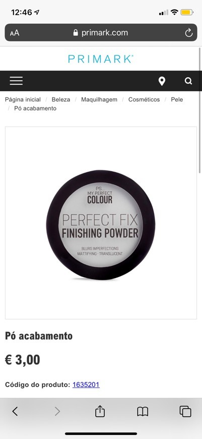 Product Finishing Powder Primark