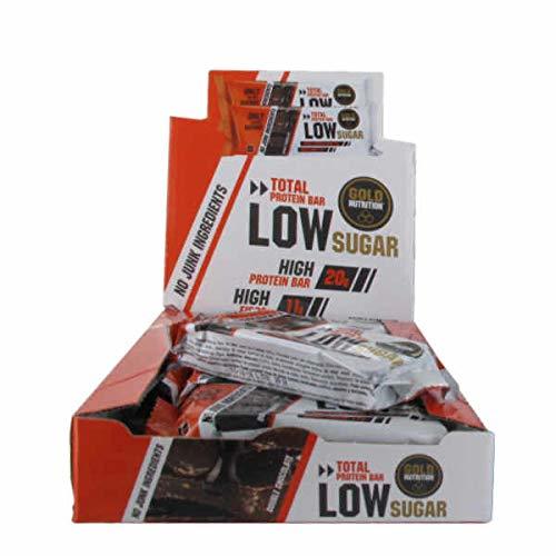 Belleza GoldNutrition Total Protein Bar Low Sugar Suplemento Deportivo, Sabor Doble Chocolate -