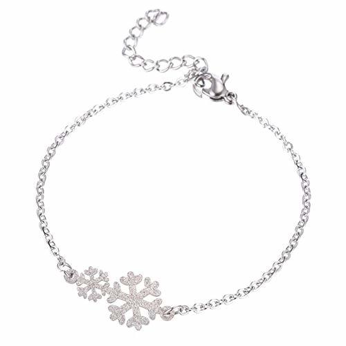 GDSGDSSL Pulsera Cristal Zircón Copo De Nieve Joyas Decoraciones Flor Pulseras Brazaletes