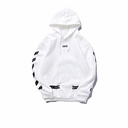 Street Trendy Fashion Hip Pop Off Plus Velvet White Hood Sweater Sweatshirt