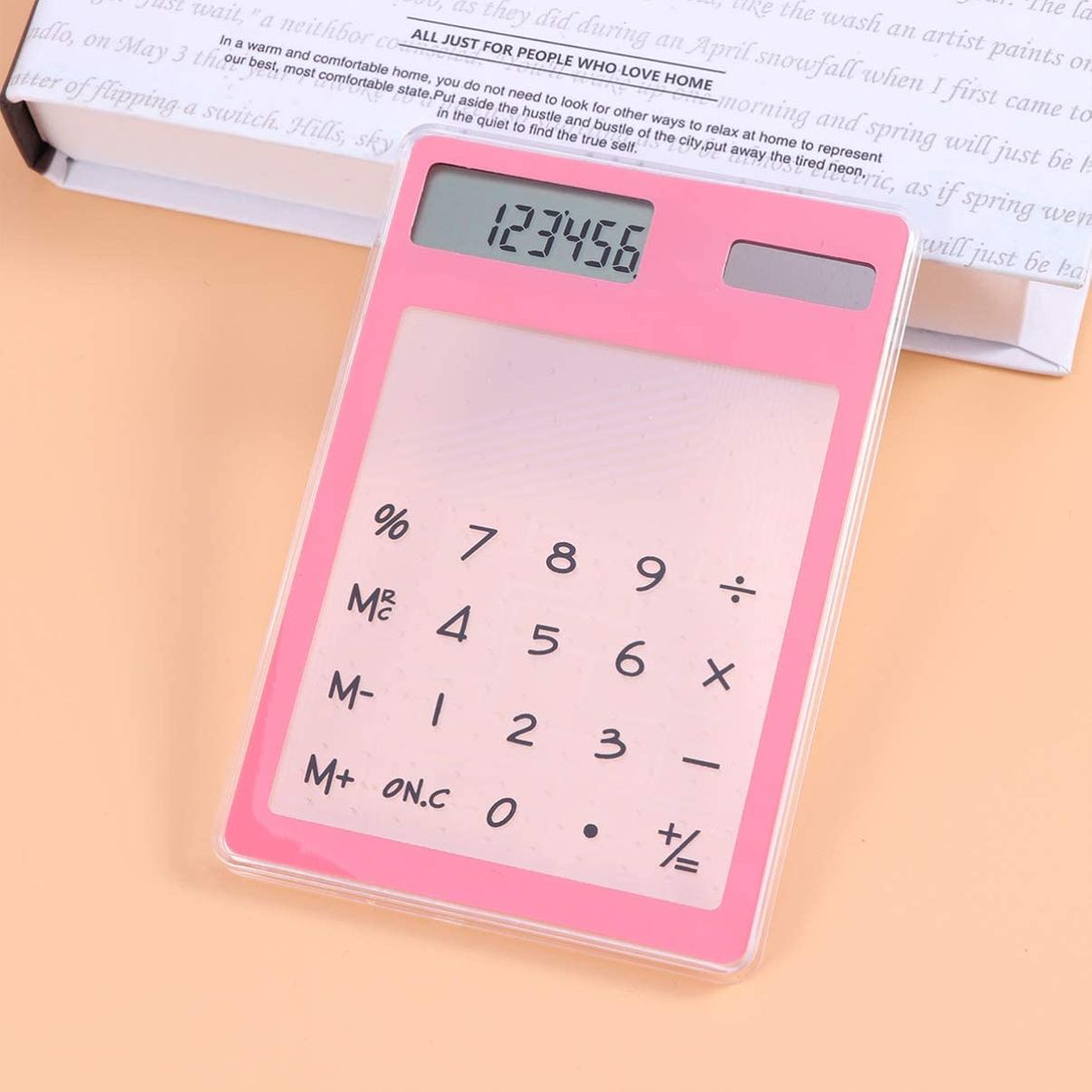 Social NUOBESTY Energía solar calculadora transparente pantalla de cristal líquido mini computadora portátil pantalla táctil calculadora estudiarútiles escolares