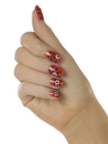 Bijou Boutique - Fancy Dress - Nails - Polka Dot Nails Red/Black