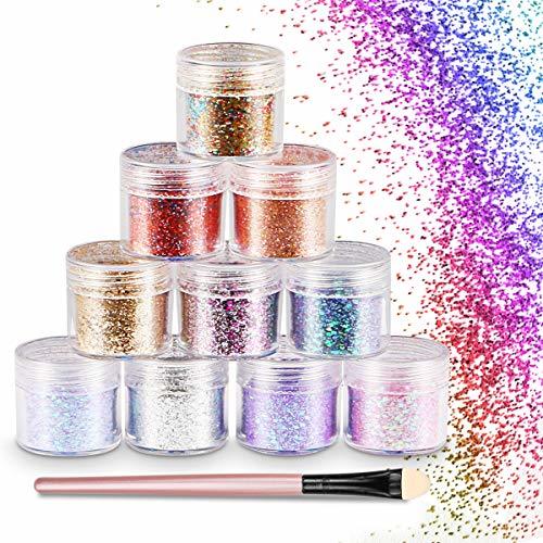 Social WOSTOO Purpurinas Polvo Chunky Glitter Purpurina para el Rostro
