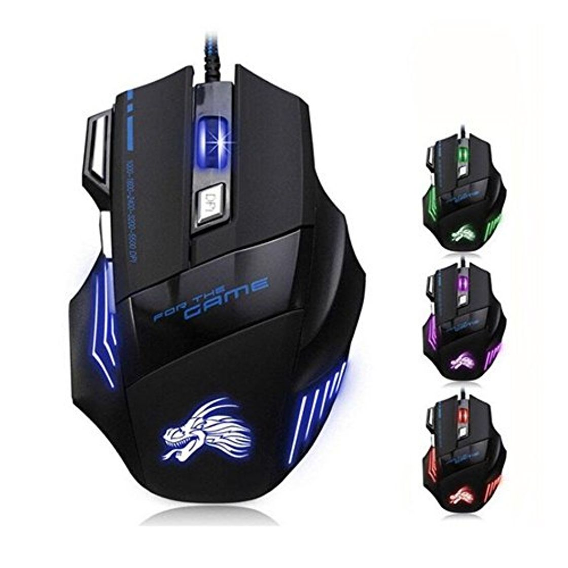 Products KuWFi Wired Gaming Mouse 5500DPI Ajustable 6 Botones Cable USB LED Ratón óptico Gamer para PC Computadora portátil