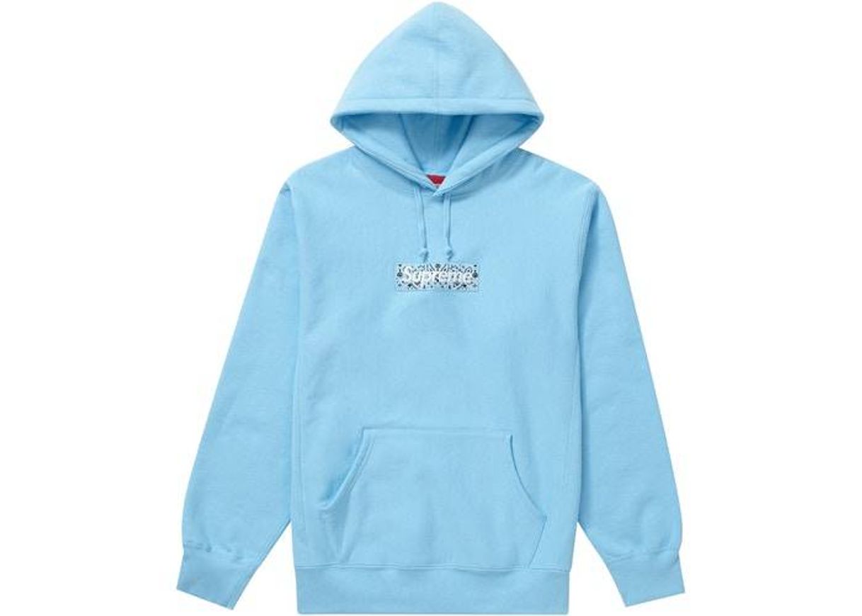 Social Supreme Bandana Box Logo Hooded Sweatshirt Ligth Blue