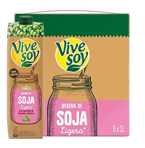 Vivesoy - Bebida de Soja Ligera - Paquete de 6 x 1