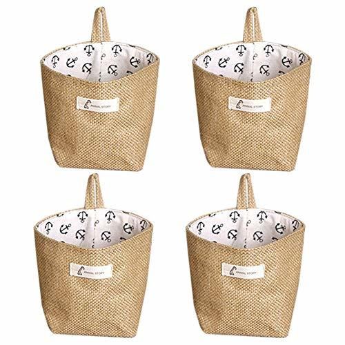 Lino y algodón bolsa de almacenamiento cesta plegable bolsa de almacenamiento cesta