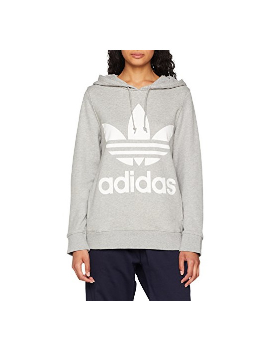 Social adidas Trefoil Hoodie Sudadera con Capucha Para Mujer, Gris