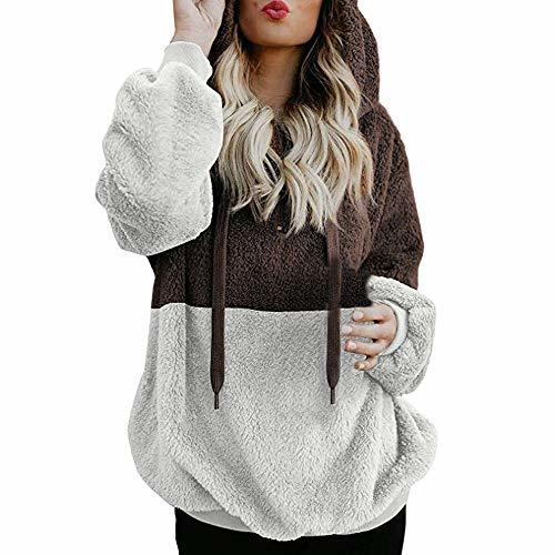 Social Mujeres Warm Fluffy Winter Top Sudadera con capucha Sudadera con capucha para