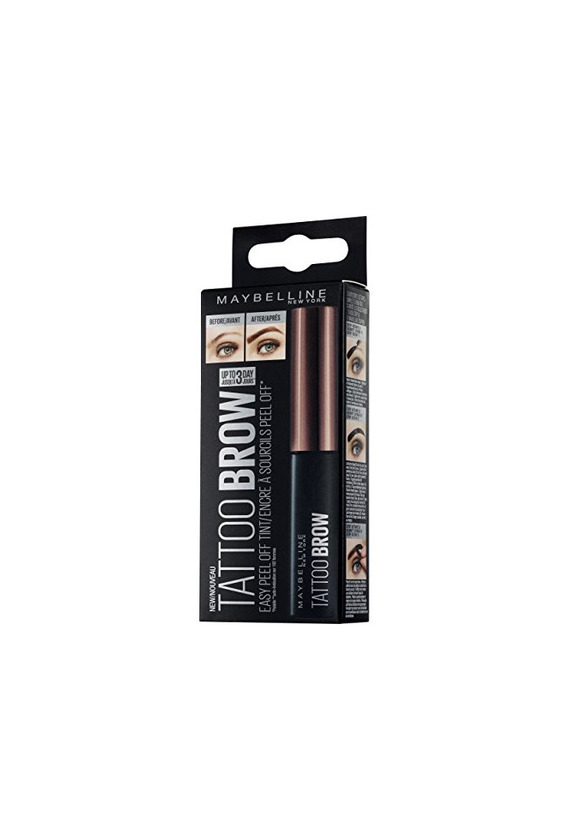 Belleza Maybelline New York Brow Tattoo Gel Tinte para Cejas Morenas, Marrón Oscuro