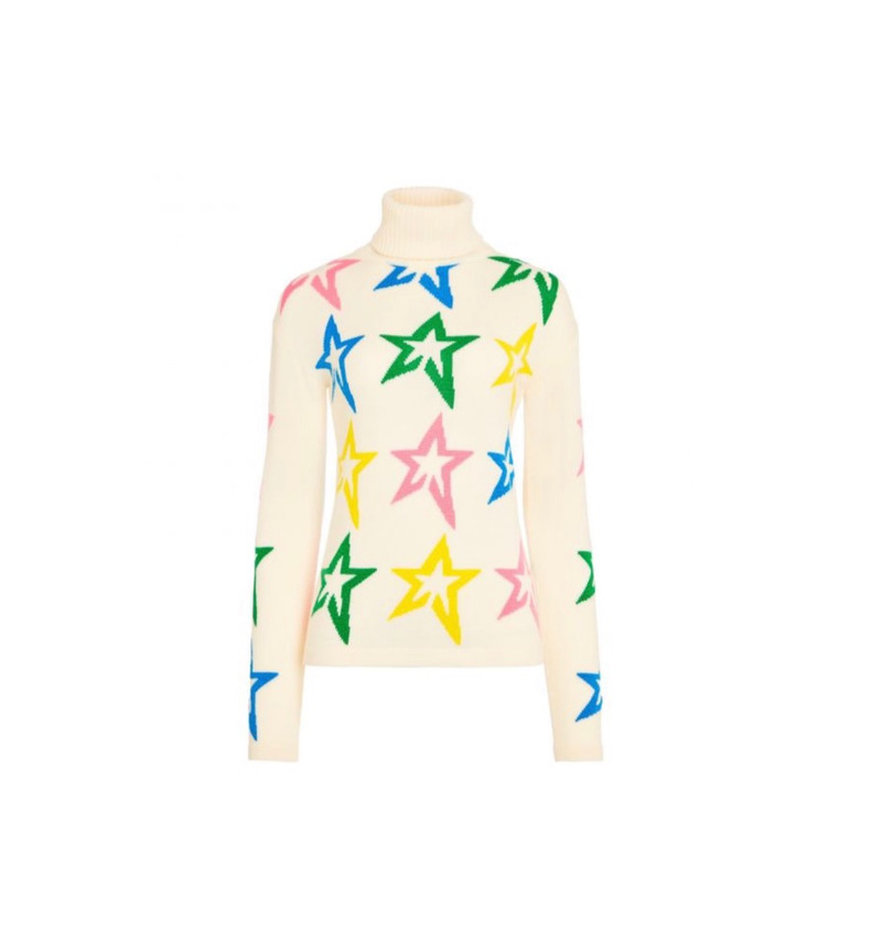 Producto WOMEN’S MERINO WOOL STARDUST SWEATER WHITE/RAINBOW