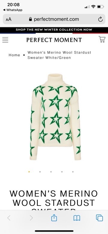 Producto WOMEN’S MERINO WOOL STARDUST SWEATER WHITE/GREEN