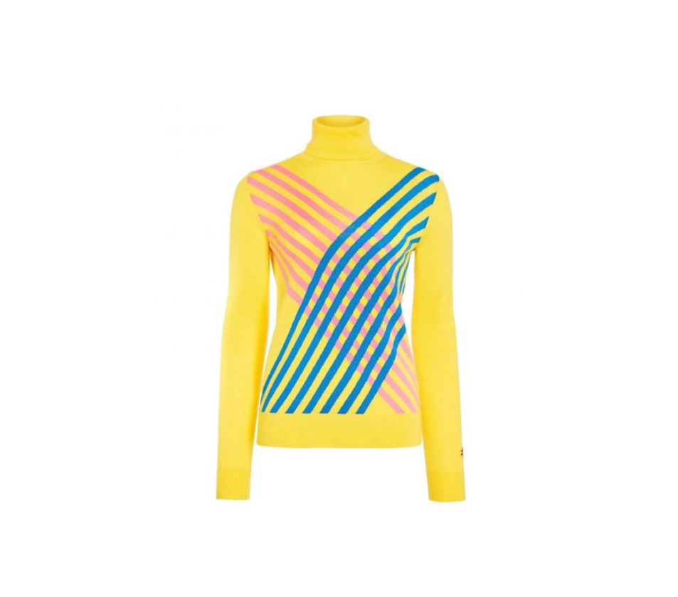 Producto WOMEN’S MERINO WOOL RAINBOW STRIPES SWEATER CITRON