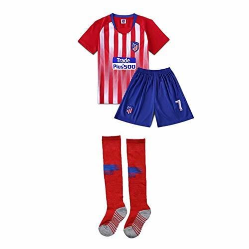 PAOFU-Kits de Camiseta de Fútbol para Niño Atlético Madrid Griezmann NO.7 Ropa